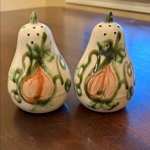Vintage Ceramic Pear Salt and Pepper Shakers Cork
